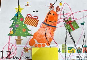 １２月の足形アート