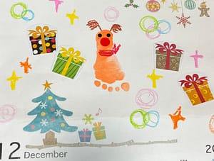 12月の足形アート